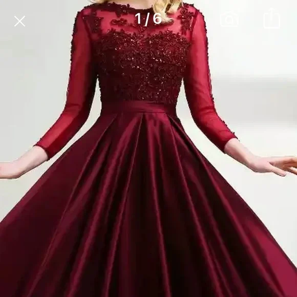 Long Sleeves Burgundry Long Evening Dresses Floor Length Vintage Lace | Color: Red | Size: 2 | Pm-89567942's Closet Long Sleeves Burgundry Long Evening Dresses Floor Length Vintage Lace | Color: Red | Size: 2 | Pm-89567942's Closet